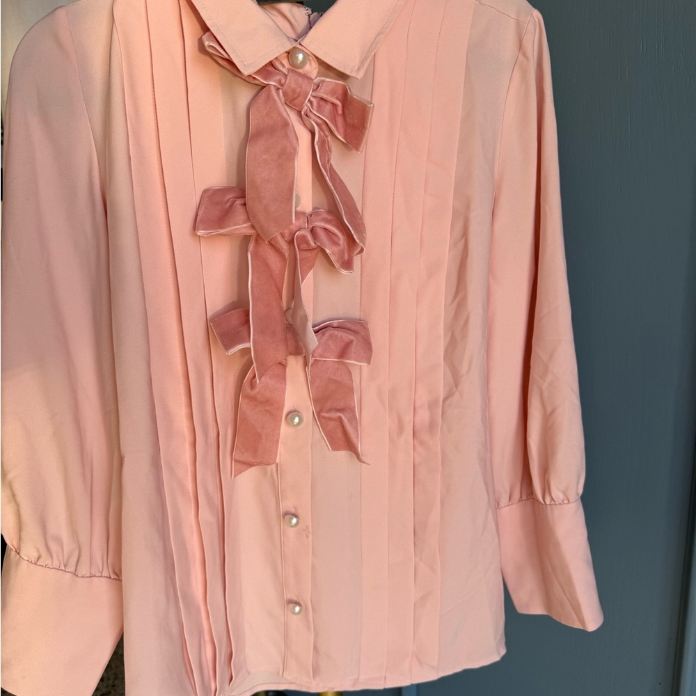 Halogen Blush Pink Satin Blouse